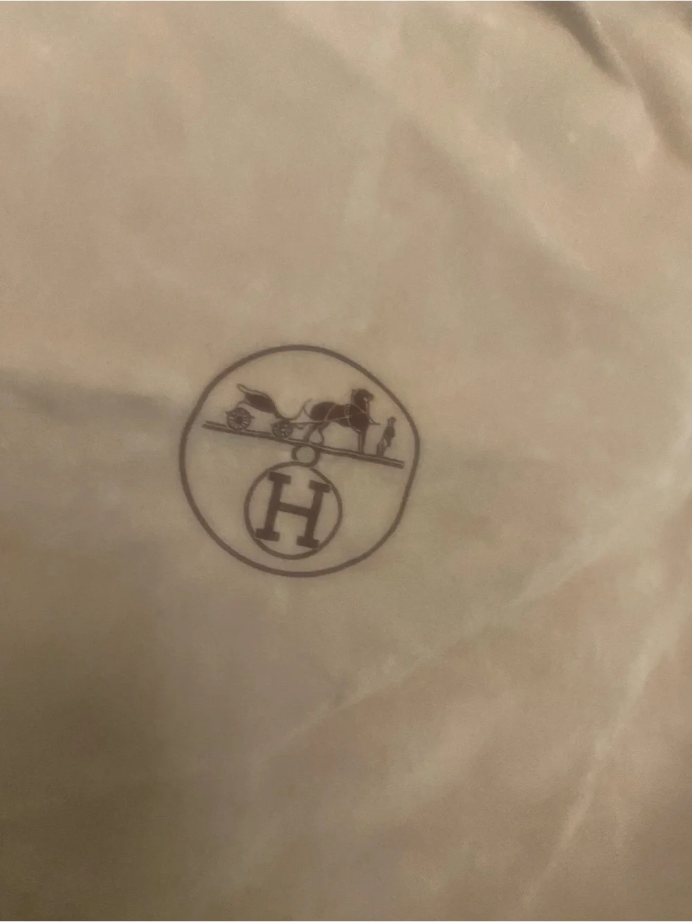 Hermès Brown Velveteen Dust Bag with Signature Logo